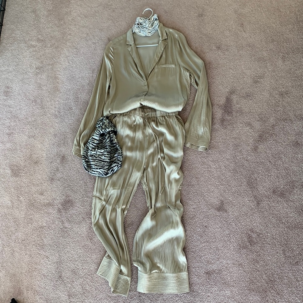 Weekend Stories Pajama Shirt in Champagne